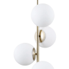 PENDENTE PETIT POA DOURADO E BRANCO (D)31CM (A)140CM 6XE27 BOLINHA 30W - SQ004