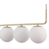 PENDENTE PETIT POA DOURADO E BRANCO (C)98CM (L)15CM (A)28CM 5XE27 BOLINHA 25W - SQ002