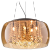 PENDENTE / PLAFON SOHO CROMADO TRANSPARENTE E AMBAR (D)40CM (A)23CM 5XG9 125W - PD002AM