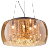 PENDENTE / PLAFON SOHO CROMADO TRANSPARENTE E AMBAR (D)50CM (A)28CM 6XG9 150W - PD001AM