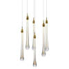 PENDENTE GOCCIA DOURADO E TRANSPARENTE (D)40CM (A)41CM 6X3W 3000K 960LM - OC002L