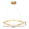 Pendente Match Dourado (D)80Cm (C)0Cm (L)20Cm (A)3,5Cm 1X72W 3000K 4320Lm Led - MV001
