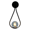 ARANDELA PINGO PRETO E FUME (D)20CM (A)47.4CM 1XG9 25W - TR002B
