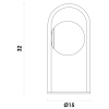 ABAJUR PLOC PRETO E BRANCO (D)15,5CM (A)31,5CM 1X4,8W 3000K 288LM LED