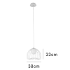 PENDENTE LAMP D 38CM X 33CM 1XG9 127V / 220V BRANCO - ML004W