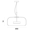 PENDENTE TEMPO DOURADO E TRANSPARENTE (D)33CM (A)15CM 1X1W 3000K 300LM LED
