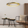 PENDENTE LOOP BRANCO E DOURADO (D)82 + 62CM (A)2,2CM 1X76W 3000K 2280LM LED
