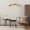 PENDENTE LOOP BRANCO E DOURADO (D)62 + 42CM (A)2,2CM 1X48W 3000K 1500LM LED