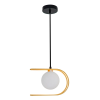 PENDENTE BEAT PRETO E DOURADO (C)26CM (L)12CM (A)18CM  1X25W   G9