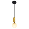 PENDENTE CUICA BRONZE E BRANCO (D)15CM (A)31.5CM 1XE27 BOLINHA 40W - HL008S