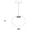 PENDENTE BALLOON PRETO E FUME (L)26CM (A)18,2CM 1X9W 3000K 150LM LED