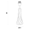 BASE PARA ABAJUR MURANO CROMADO E ÂMBAR (D)11CM (A)35CM 1X40W E27