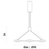 PENDENTE BEEP PRETO E DOURADO (D)90CM (C)0CM (L)0CM (A)6CM 6X7,5W 3000K 4200LM