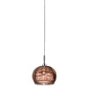PENDENTE SOHO CROMADO E TRANSPARENTE E COBRE (D)16CM (A)13CM 1XG9 25W - HO7613CO