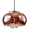 PENDENTE / PLAFON SOHO CROMADO E TRANSPARENTE E COBRE (D)22CM (A)12CM 1XG9 25W - PD007CO