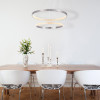 PENDENTE OCA NICKEL E TRANSPARENTE (D)80 +60CM (A)4CM 42W +32W 3000K 3700LM - GD003NK