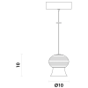 PENDENTE BAMBINI BRONZE E TRANSPARENTE (D)9,5CM (A)1CM 1X8W 3000K 320LM LED