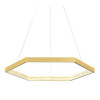 PENDENTE HEX DOURADO E TRANSPARENTE (D)60CM (A)3.5CM 1X30W 3000K 1780LM - GD004