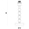 BASE PARA ABAJUR LIT CROMADO E TRANSPARENTE (D)12CM (A)32,5CM 1X40W E27