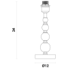 BASE PARA ABAJUR LIT CROMADO E TRANSPARENTE (D)12CM (A)34CM  1X40W   E27