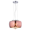 PENDENTE / PLAFON SOHO CROMADO E TRANSPARENTE E COBRE (D)28CM (A)13CM 3XG9 75W - PD005CO