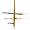 PENDENTE PÉTRA DOURADO E TRANSPARENTE (D)54CM (A)31CM 3X6W 3000K 900LM - OC009