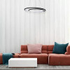 PENDENTE LOOP PRETO E BRANCO (D)82 + 62CM (A)2.2CM 1X76W 3000K 3000LM - HM010WB