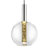 PENDENTE EGEO CROMADO E TRANSPARENTE (D)18CM (A)29CM 1X5W 3000K - HO122