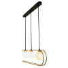 PENDENTE BEAT PRETO E DOURADO (C)68CM (L)12CM (A)18CM  3X75W   G9
