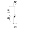 PENDENTE GURI BRONZE E PRETO E TRANSPARENTE (D)13CM (A)31CM 1XE27 40W - HL005