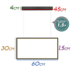PENDENTE TEC PRETO (C)30CM (L)60CM (A)2CM 1X32W 3000K 1810LM - GD016B