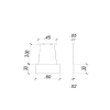 PENDENTE TEC PRETO (C)60CM (L)30CM (A)2CM 1X32W 3000K 1810LM - GD015B