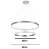 PENDENTE OCA NICKEL E TRANSPARENTE (D)80 +60CM (A)4CM 42W +32W 3000K 3700LM - GD003NK