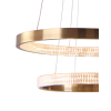 PENDENTE OCA DOURADO E TRANSPARENTE (D)80+60CM (A)4CM 42W + 32W 3000K 4356LM - GD003