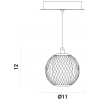 PENDENTE LUCE DOURADO / PRETO E TRANSPARENTE (D)12CM 1X4,2W 3000K 252LM LED