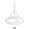 PENDENTE LOOP BRANCO E DOURADO (D)82 + 62CM (A)2,2CM 1X76W 3000K 2280LM LED
