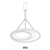 PENDENTE LOOP BRANCO E DOURADO (D)62 + 42CM (A)2,2CM 1X48W 3000K 1500LM LED