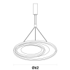 PENDENTE LOOP PRETO E DOURADO (D)62 + 42CM (A)2,2CM 1X48W 3000K 1500LM LED