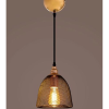 PENDENTE COPPER PRETO E DOURADO (D)17.5CM (A)23.5CM 1XE27 40W - XN002G