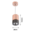 PENDENTE ROLL 8CM X 12,5CM  1 X LED 5W 127V / 220V COBRE E PRETO