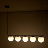 PENDENTE PETIT POA CROMO NEGRO E BRANCO (C)98CM (L)15CM (A)28CM 5XE27 BOLIN - SQ002B