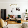 PENDENTE MANTRA DOURADO (D)80CM (A)30CM 1X45W 2700K 3375LM - OC011L