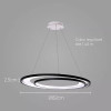 PENDENTE LOOP PRETO E BRANCO (D)82 + 62CM (A)2.2CM 1X76W 3000K 3000LM - HM010WB