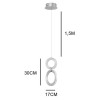 PENDENTE GINGA DOURADO E BRANCO (D)17CM (A)30CM 2X5W 3000K 420LM - BB023