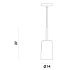 PENDENTE BOT BRANCO E COBRE (D)13,6CM (A)38CM 1X40W E27