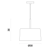 PENDENTE BOT BRANCO E NICKEL (D)35CM (A)35CM 1X40W E27