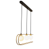 PENDENTE BEAT PRETO E DOURADO (C)68CM (L)12CM (A)18CM  3X75W   G9