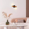ARANDELA BAMBU BLACK / GOLD E WHITE (C)24CM (L)15,5CM (A)27CM 2X25W G9