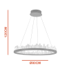 Pendente Roca Preto E Transparente (D)80Cm (C)0Cm (L)0Cm (A)11Cm 1X36W 3000K 2160Lm Led - BC003B