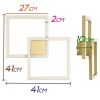 ARANDELA / PLAFON TEC DOURADO (C)41CM (L)41CM (A)4CM 1X45W 3000K 2450LM - GD010G